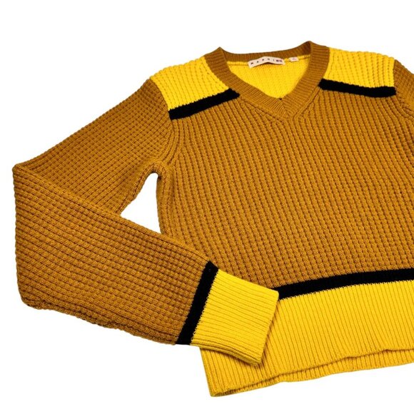 Marni x Uniqlo Colab Sweater Sz.M Yellow Colorblock Grunge Funky Mid Century - Picture 3 of 11